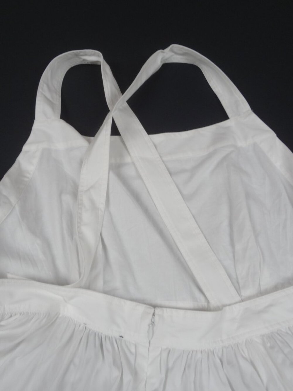 J.CREW WHITE COTTON POPLIN CROSS BACK APRON MAXI DRESS WOMEN'S SIZE 18 L946 - Picture 6 of 7